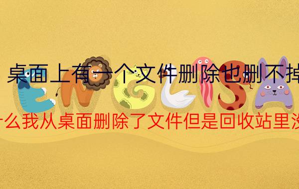 桌面上有一个文件删除也删不掉 为什么我从桌面删除了文件但是回收站里没有？